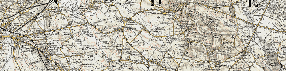 Old map of Oscroft in 1902-1903