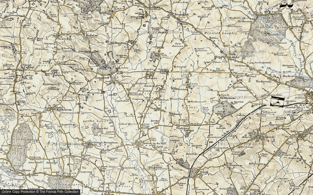 Old Map of Osleston, 1902 in 1902