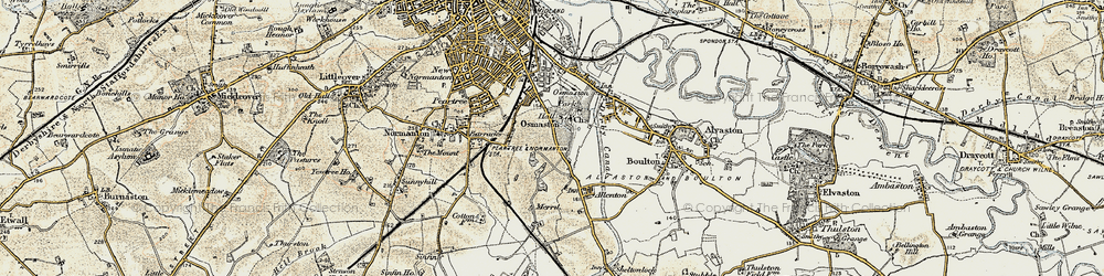 Old map of Osmaston in 1902-1903