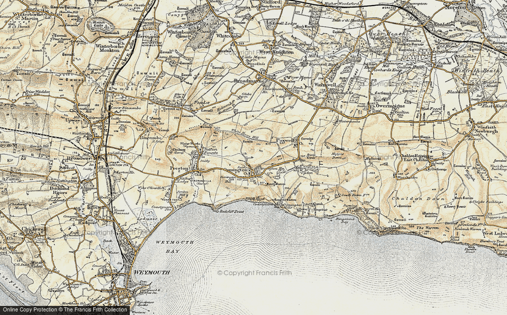 Historic Ordnance Survey Map of Osmington, 1899-1909