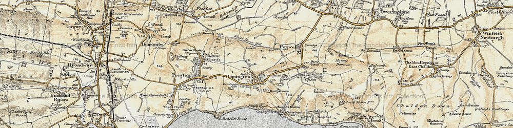 Old map of Osmington in 1899-1909