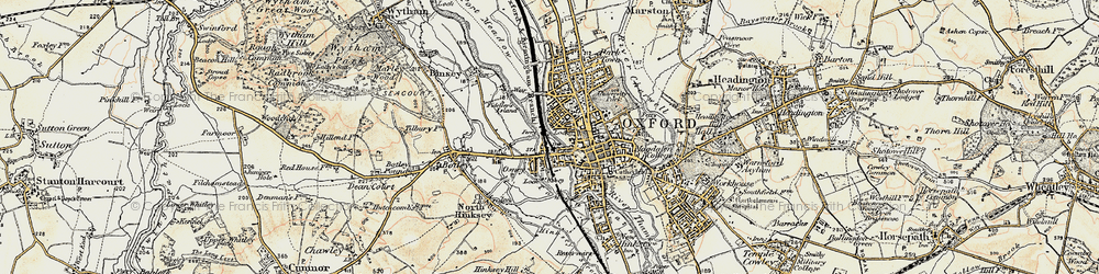 Old map of Osney in 1898-1899