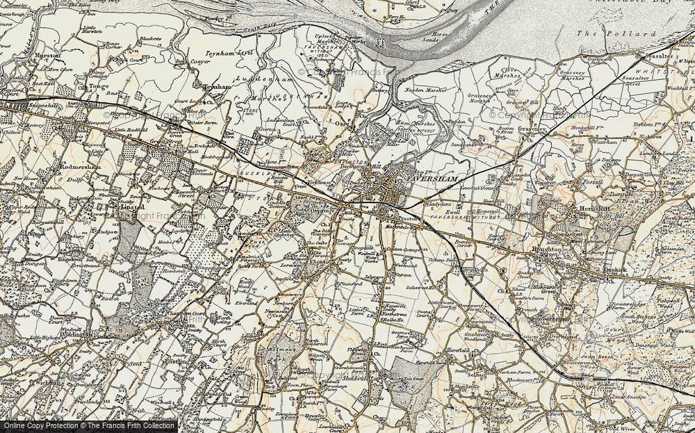 Old Map of Ospringe, 1897-1898 in 1897-1898