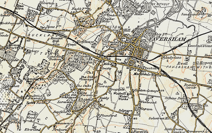 Old map of Ospringe in 1897-1898