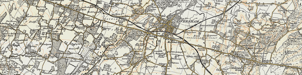 Old map of Ospringe in 1897-1898