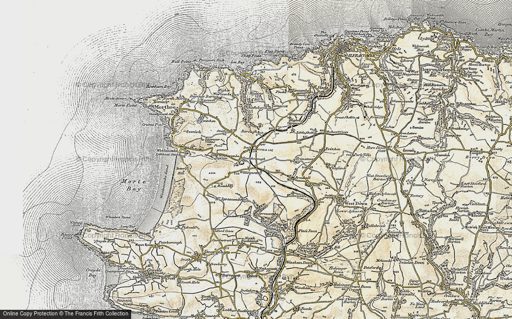Old Map of Historic Map covering Bickenbridge in 1900