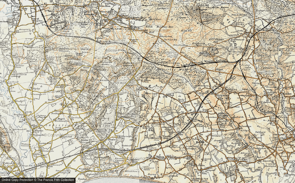 Old Map of Historic Map covering Brownhill Inclosure in 1897-1909