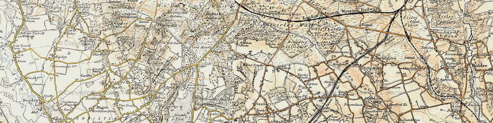 Old map of Ossemsley in 1897-1909