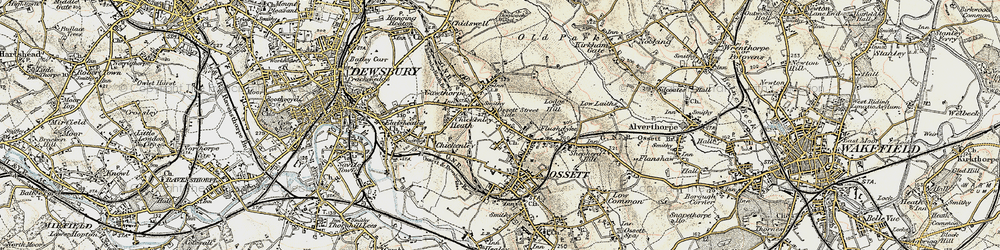 Old map of Ossett Street Side in 1903