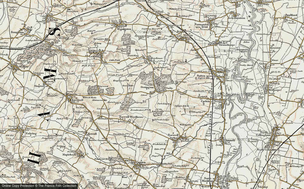 Old Map of Historic Map covering Broadwaters Wood in 1902-1903