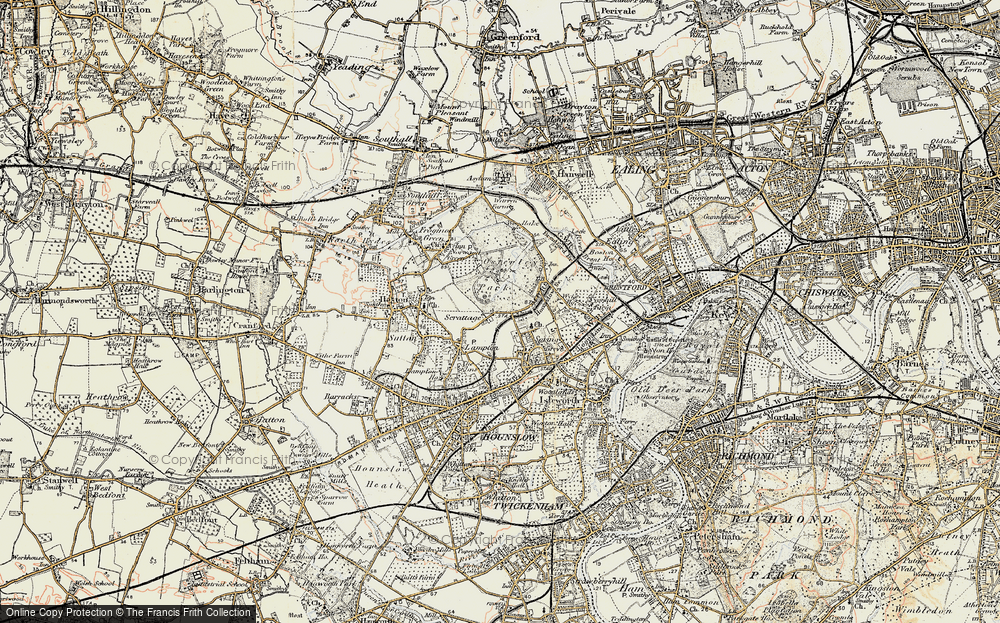 Old Map of Osterley, 1897-1909 in 1897-1909