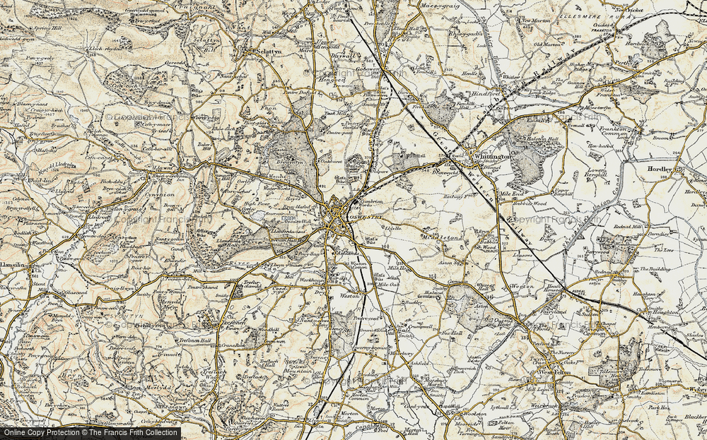 Old Map of Oswestry, 1902 in 1902