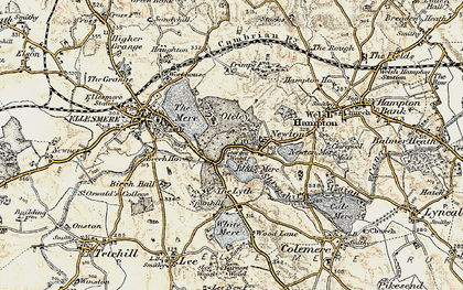 Old map of Oteley in 1902