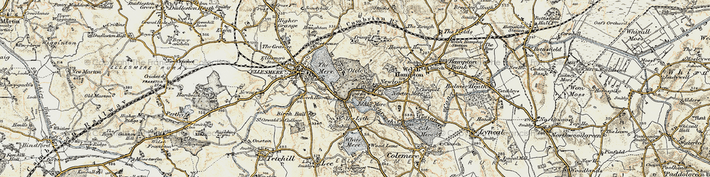 Old map of Oteley in 1902