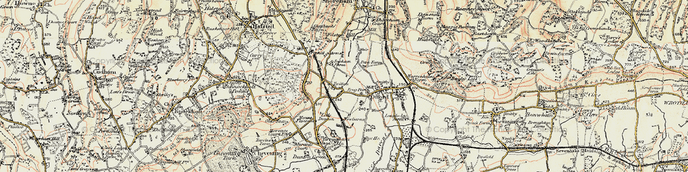Old map of Otford in 1897-1898
