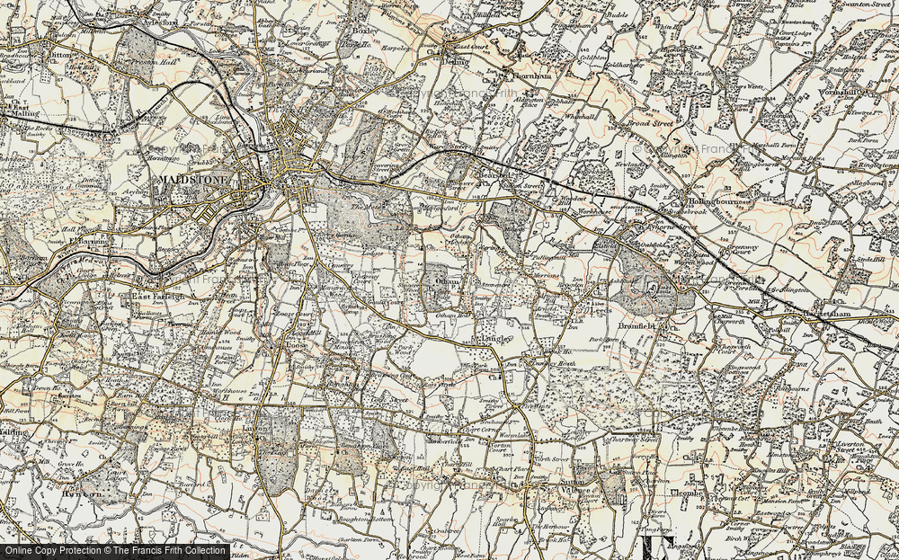 Old Map of Otham, 1897-1898 in 1897-1898