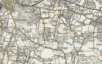 Old map of Otham in 1897-1898