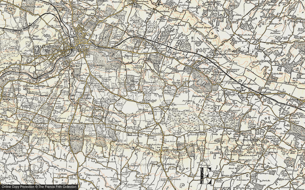 Old Map of Otham Hole, 1897-1898 in 1897-1898
