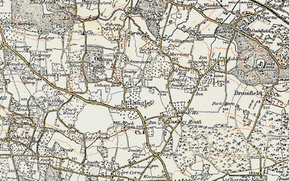 Old map of Otham Hole in 1897-1898
