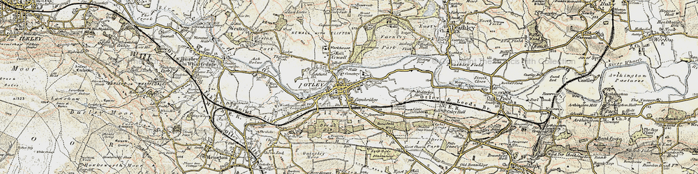 Old map of Otley in 1903-1904