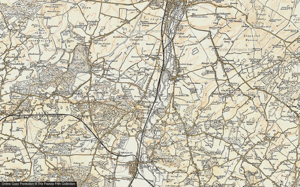 Old Map of Otterbourne, 1897-1909 in 1897-1909