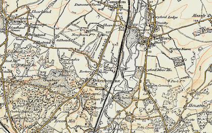 Old map of Otterbourne in 1897-1909