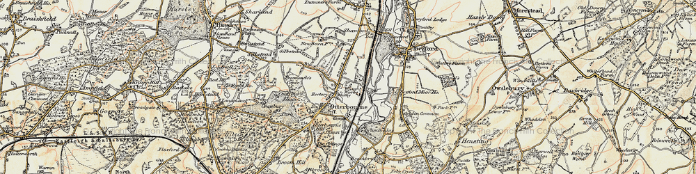Old map of Otterbourne in 1897-1909