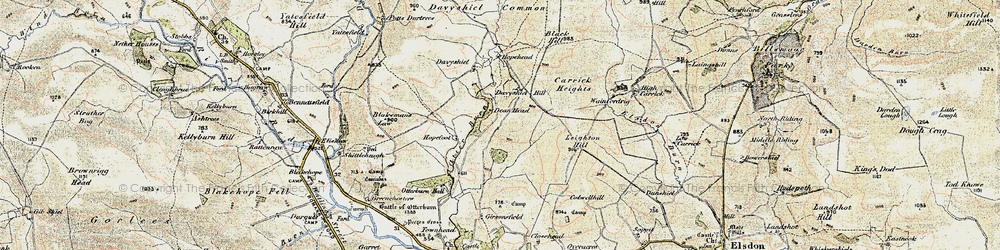 Old map of Otterburn Camp in 1901-1903