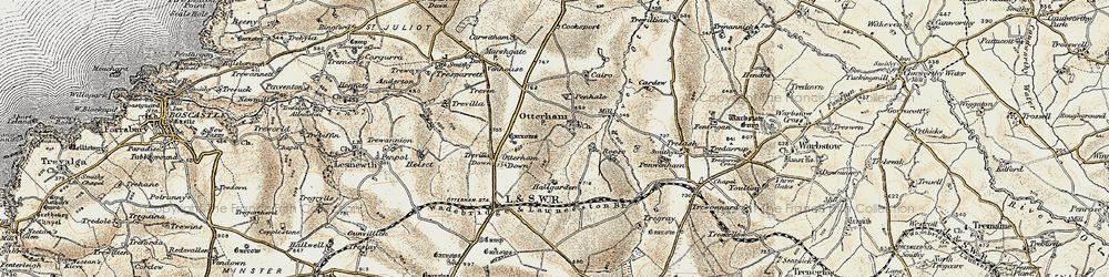 Old map of Otterham in 1900