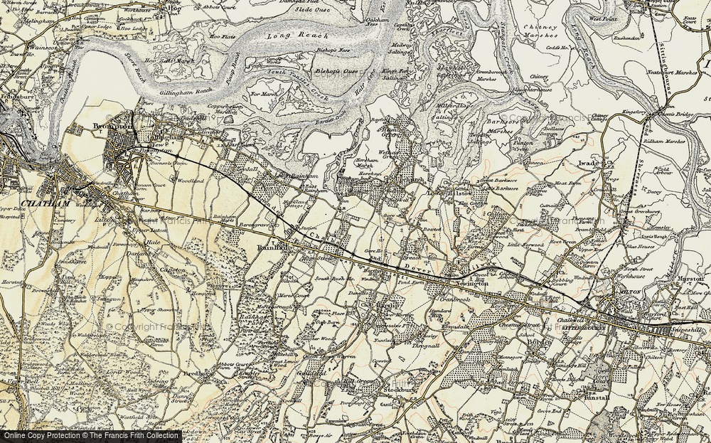 Old Map of Otterham Quay, 1897-1898 in 1897-1898