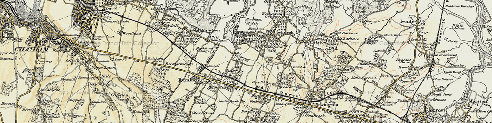 Old map of Otterham Quay in 1897-1898