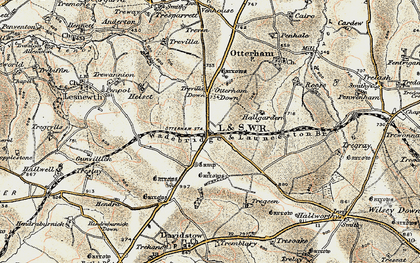 Old map of Otterham Station in 1900