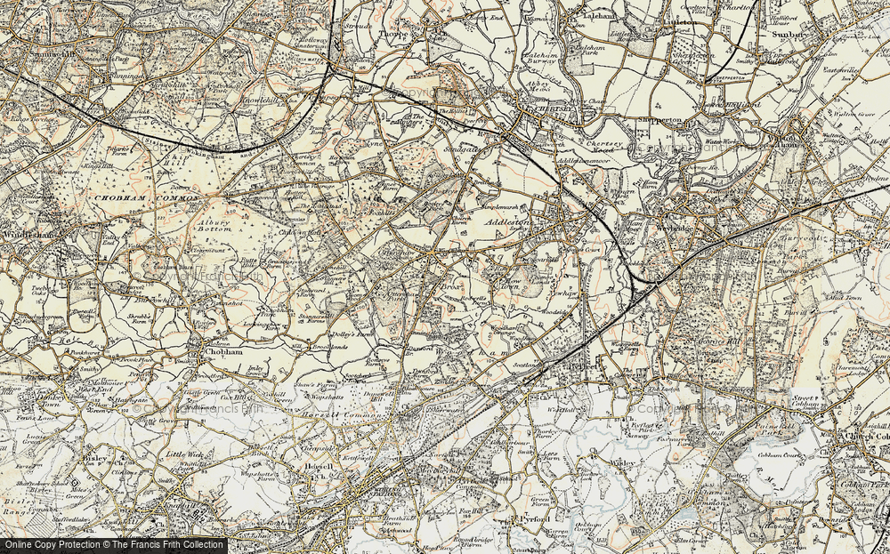 Old Map of Historic Map covering Anningsley Park in 1897-1909