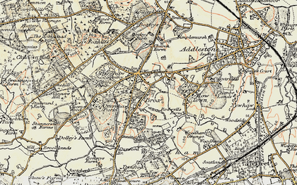 Old map of Ottershaw in 1897-1909