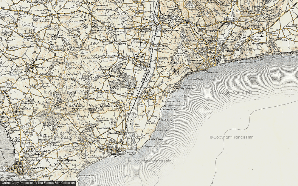 Old Map of Historic Map covering Anchoring Hill in 1899