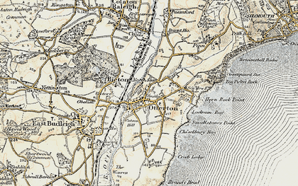 Old map of Otterton in 1899