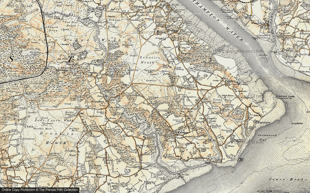 Old Map of Otterwood, 1897-1909 in 1897-1909