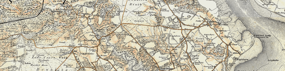 Old map of Otterwood in 1897-1909
