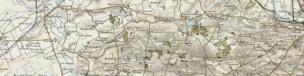 Old map of Oughterby in 1901-1904