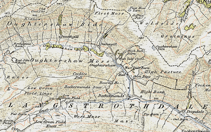 Old map of Beckermonds Scar in 1903-1904