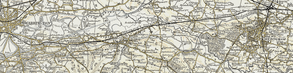 Old map of Oughtrington in 1903