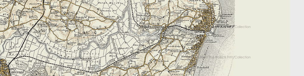 Old map of Burnt Hill in 1901-1902