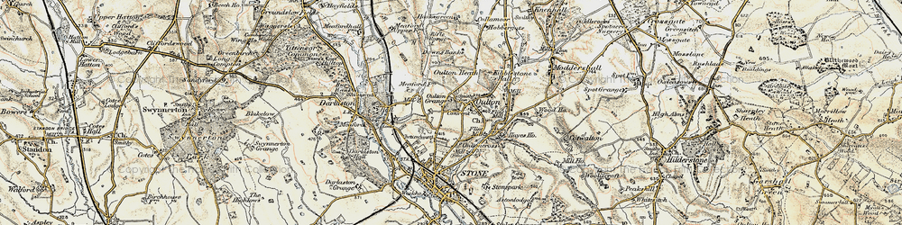 Old map of Oulton Grange in 1902
