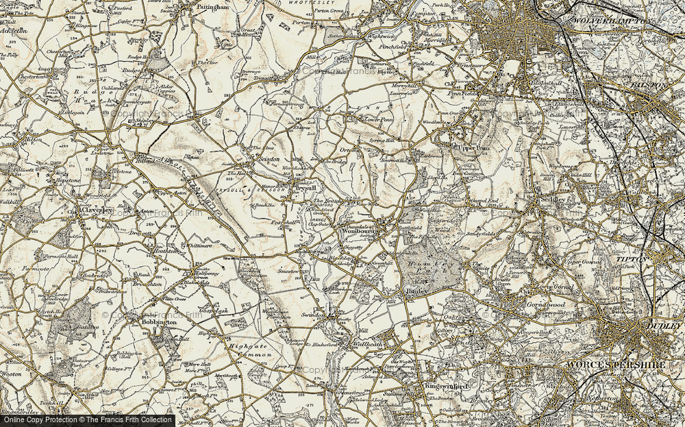 Old Map of Historic Map covering Smestow Brook in 1902