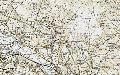 Old map of Ousel Hole in 1903-1904
