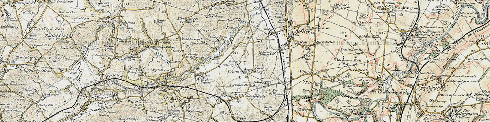 Old map of Ouston in 1901-1904