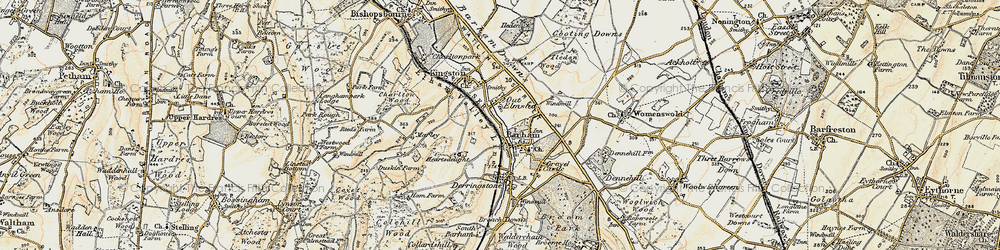Old map of Out Elmstead in 1898-1899
