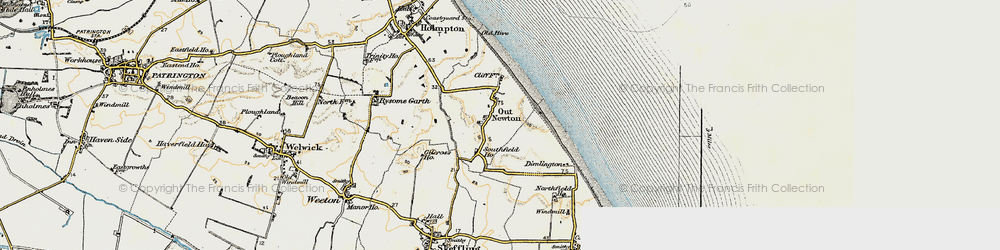 Old map of Out Newton in 1903-1908