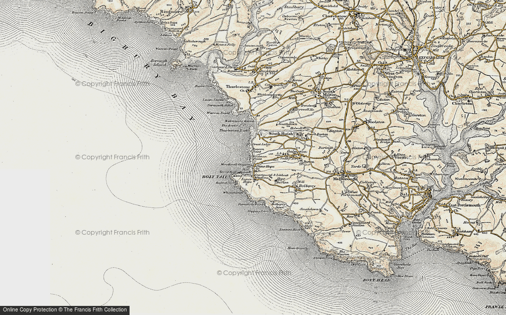 Old Map of Outer Hope, 1899-1900 in 1899-1900