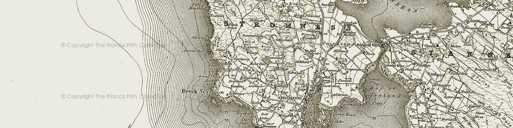 Old map of Billia Croo in 1912